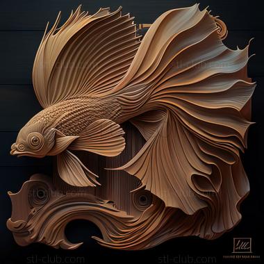 3D model st Delta   tailed fighting fish fish (STL)